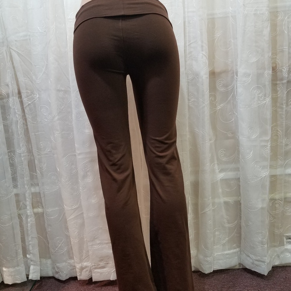 Fold Over Waist Yoga Pants pre shrunk - Picture 1 of 6